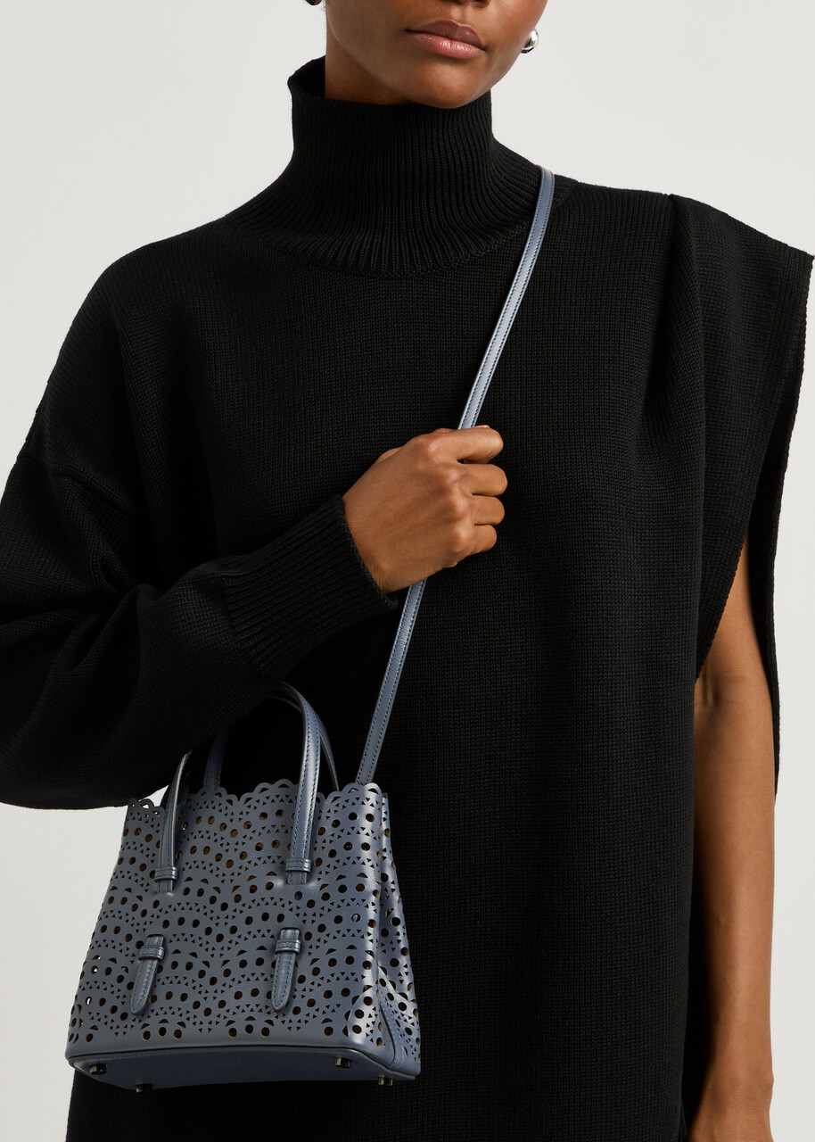 Alaïa Mina 20 Leather top Handle bag - Light Blue - One Size