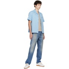 Versace Blue Distressed Straight Jeans
