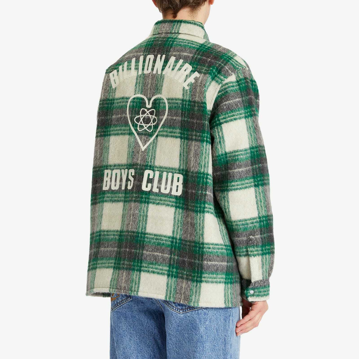 Billionaire Boys Club Men's Heart & Mind Check Overshirt in Green Check