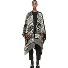 Isabel Benenato Black and White Alpaca Jacquard Shawl Cardigan