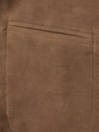 Stoffa - Throwing Fits Double-Breasted Cotton-Blend Moleskin Blazer - Brown