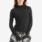 Nike Women's Swift Dri-fit UV Half-Zip T-Shirt in Black