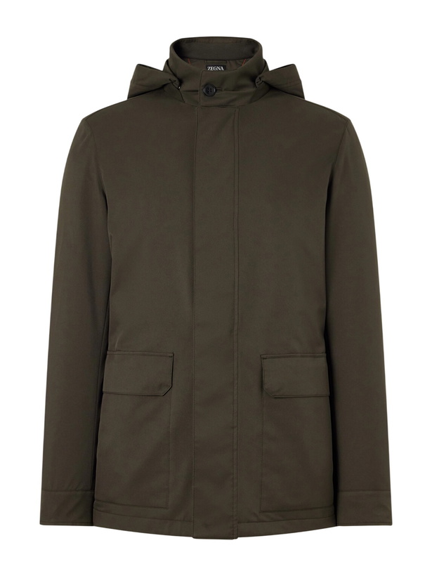 Photo: Zegna - Hooded Twill Coat - Green