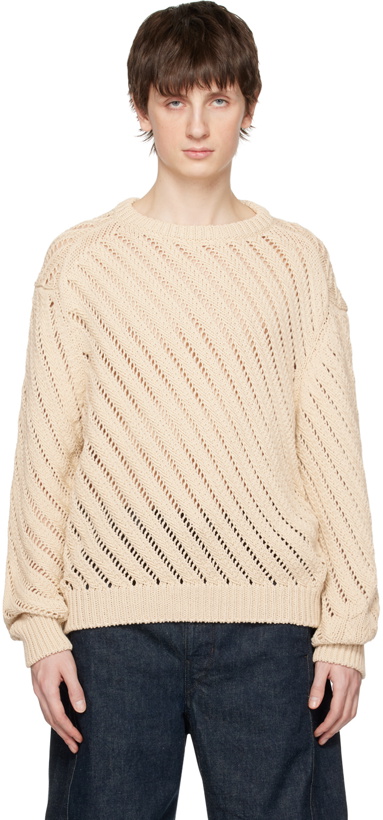Photo: LEMAIRE Off-White Diagonal Sweater