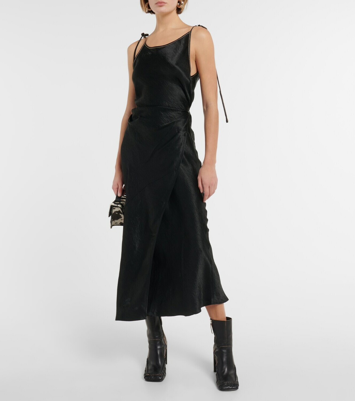 acne studios satin wrap dress Acne Studios Wrap satin midi dress Acne Studios