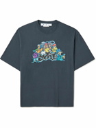 Off-White - Oversized Printed Cotton-Jersey T-Shirt - Blue