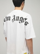 PALM ANGELS - Logo Print Over Cotton Jersey T-shirt