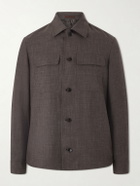 Mr P. - Wool, Silk and Linen-Blend Overshirt - Brown