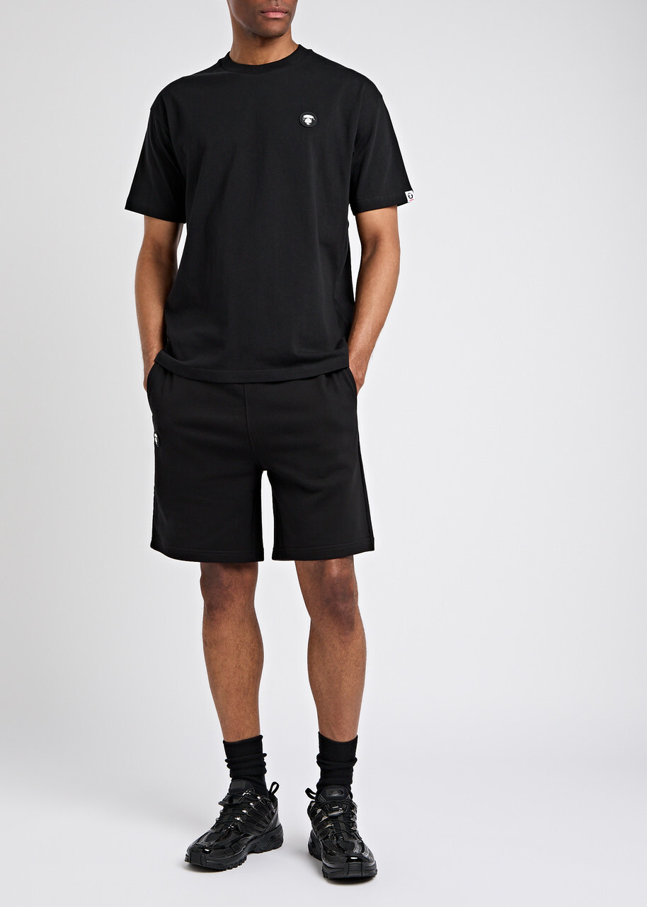 Aape Logo-embroidered Cotton-blend Shorts Black
