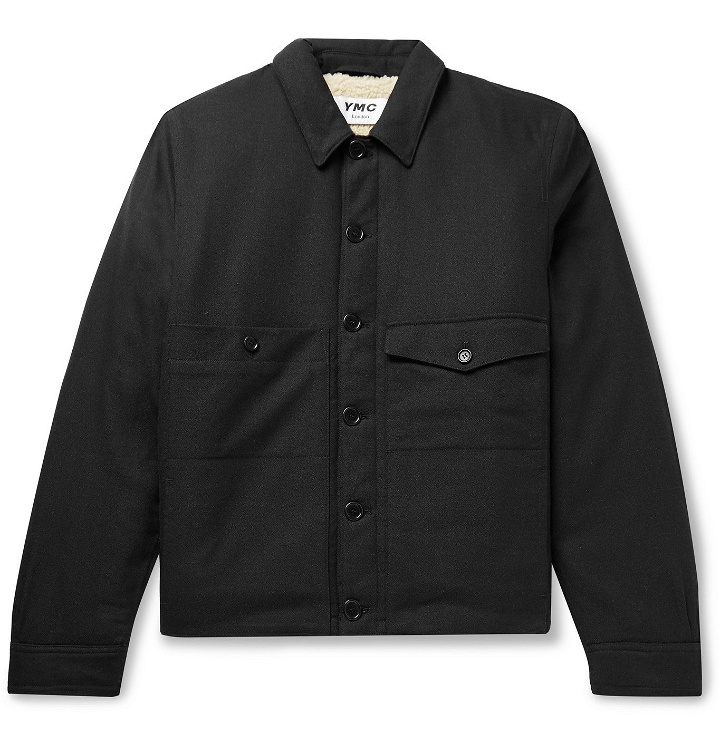 Photo: YMC - Pinklet Faux Shearling-Lined Cotton and Wool-Blend Crepe Jacket - Black