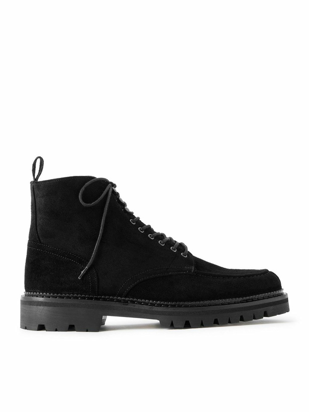 Photo: Mr P. - Commander Shearling-Lined Suede Lace-Up Boots - Black