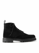 Mr P. - Commander Shearling-Lined Suede Lace-Up Boots - Black