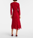 Monique Lhuillier Belted lace midi dress
