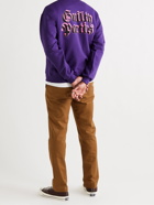 WACKO MARIA - Logo-Print Cotton-Blend Jersey Sweatshirt - Purple - L