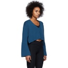 Live the Process Blue High-Low V-Neck Sweater