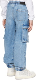 AMIRI Kids Blue Embroidered Jeans
