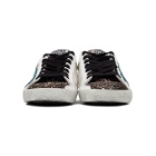 Golden Goose White and Blue Glitter Superstar Sneakers
