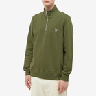 Paul Smith Men's Half Zip Sweat in Olive