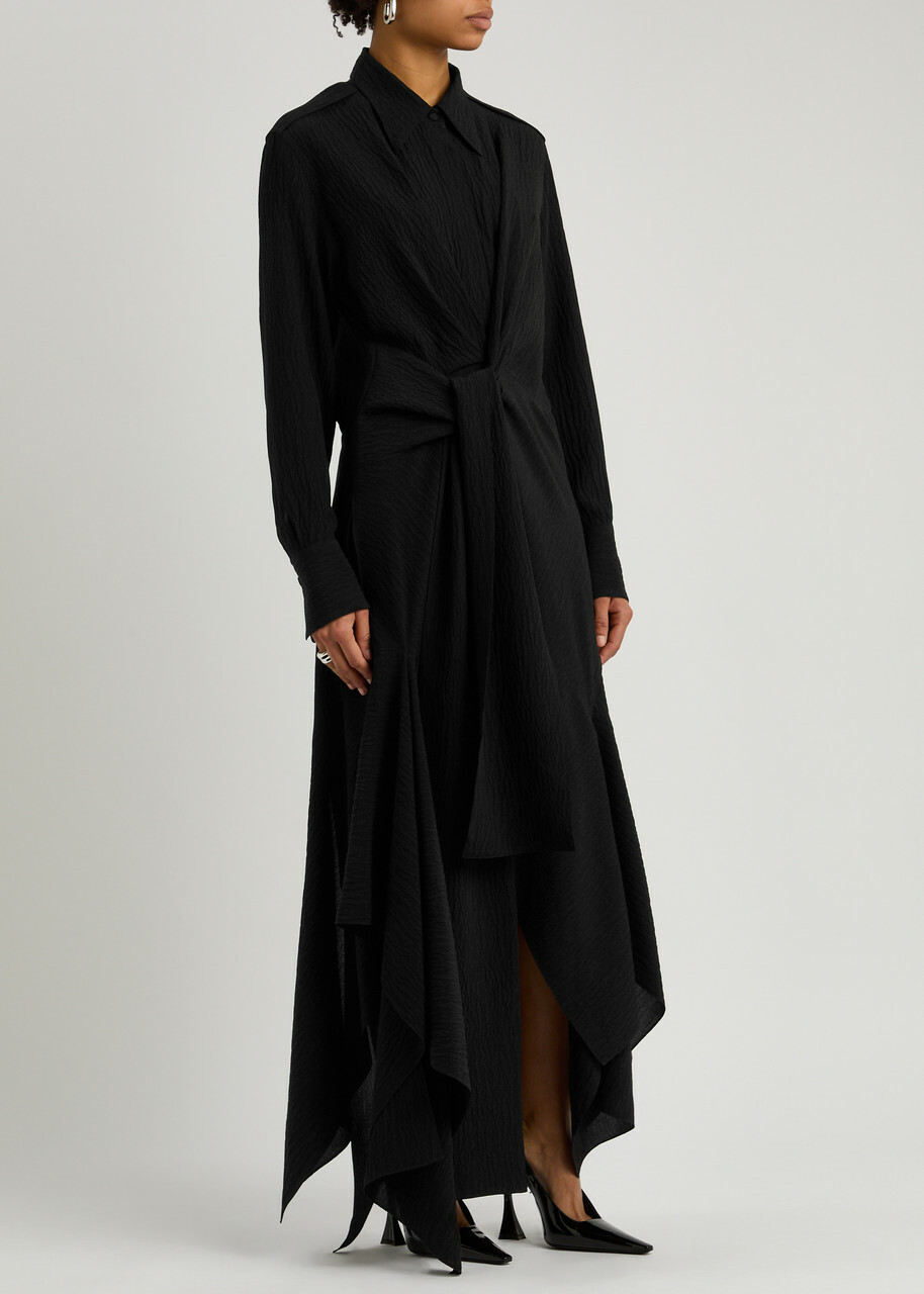 Petar Petrov The Stronger Crinkled-effect Silk Maxi Dress Black