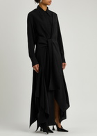 Petar Petrov The Stronger Crinkled-effect Silk Maxi Dress Black