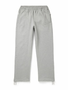 Nike - Solo Swoosh Straight-Leg Logo-Embroidered Cotton-Blend Jersey Sweatpants - Gray