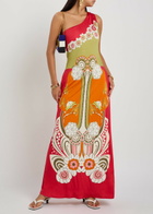 LA Double J Clingy Roy Printed Stretch-jersey Maxi Dress Multicoloured