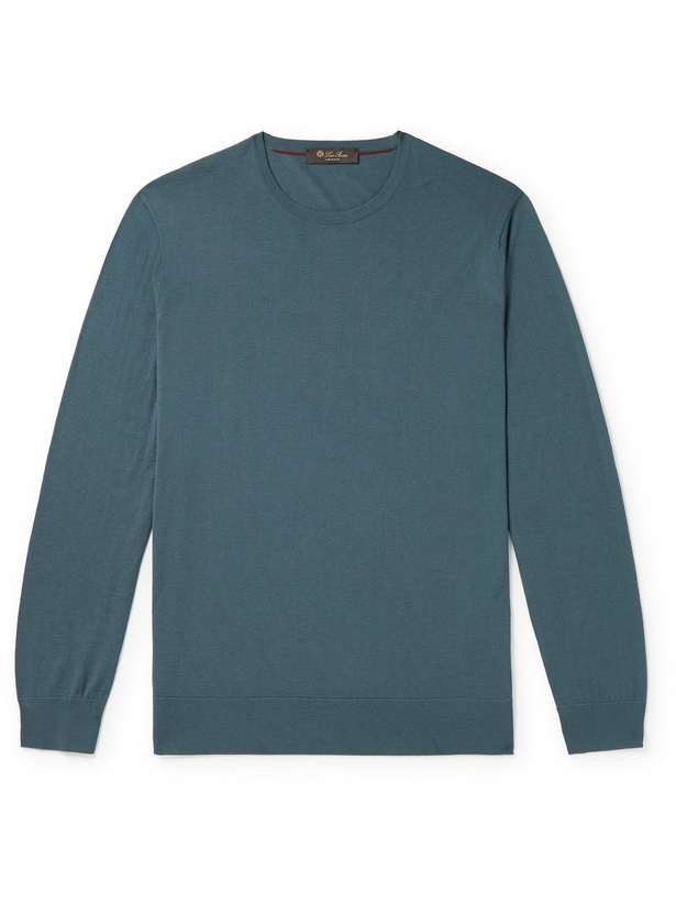 Photo: LORO PIANA - Wish Virgin Wool Sweater - Blue