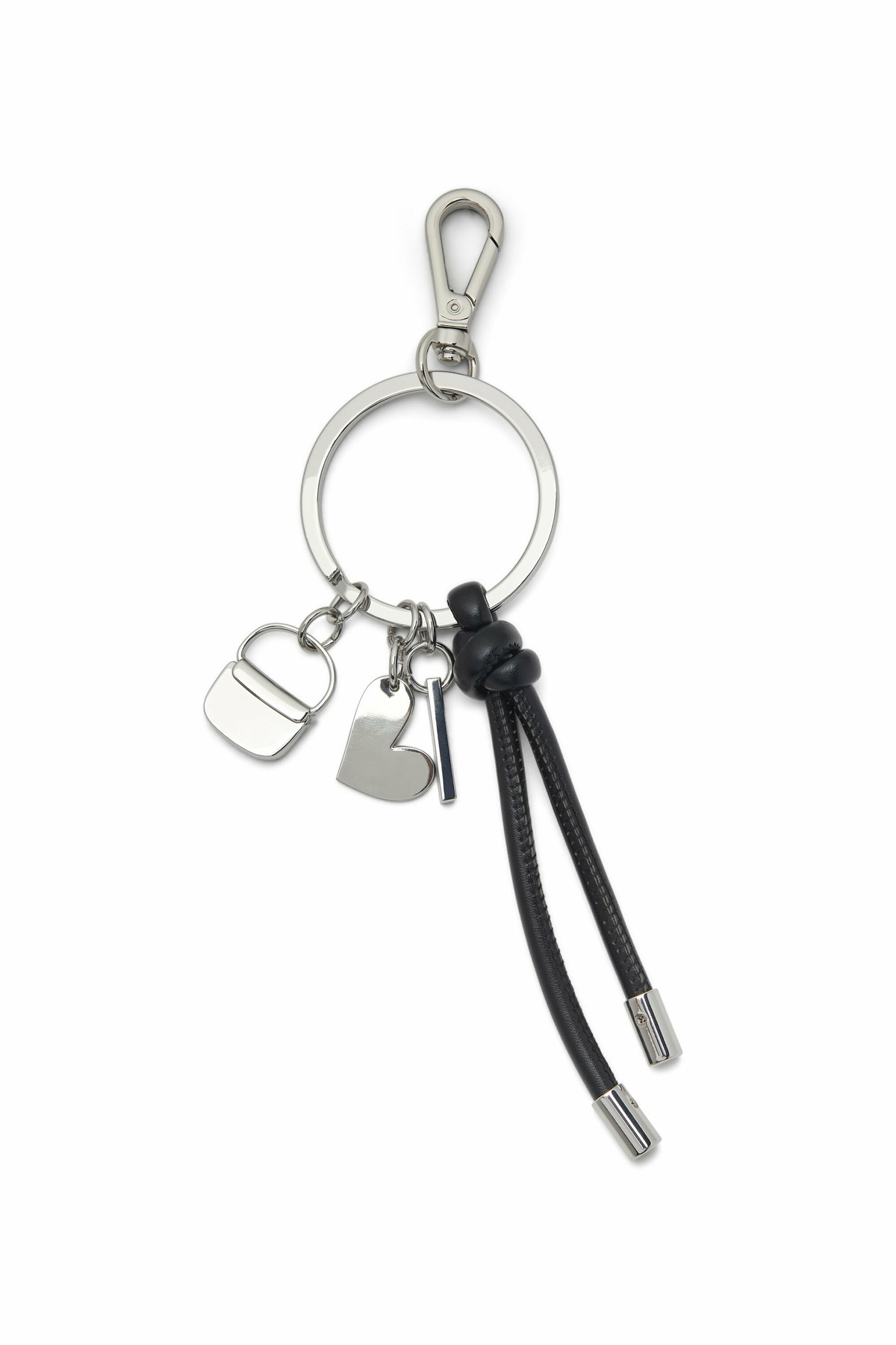 Diesel Keyring charm with heart and bag pendants - Charms and Keyrings Womens in Silver