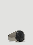 Larvikite Oval Signet Ring in Silver