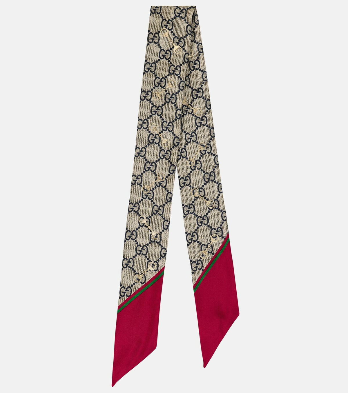 Gucci - GG Horsebit silk scarf Gucci