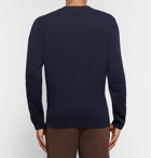 Fendi - Slim-Fit Logo-Intarsia Cashmere Sweater - Men - Navy