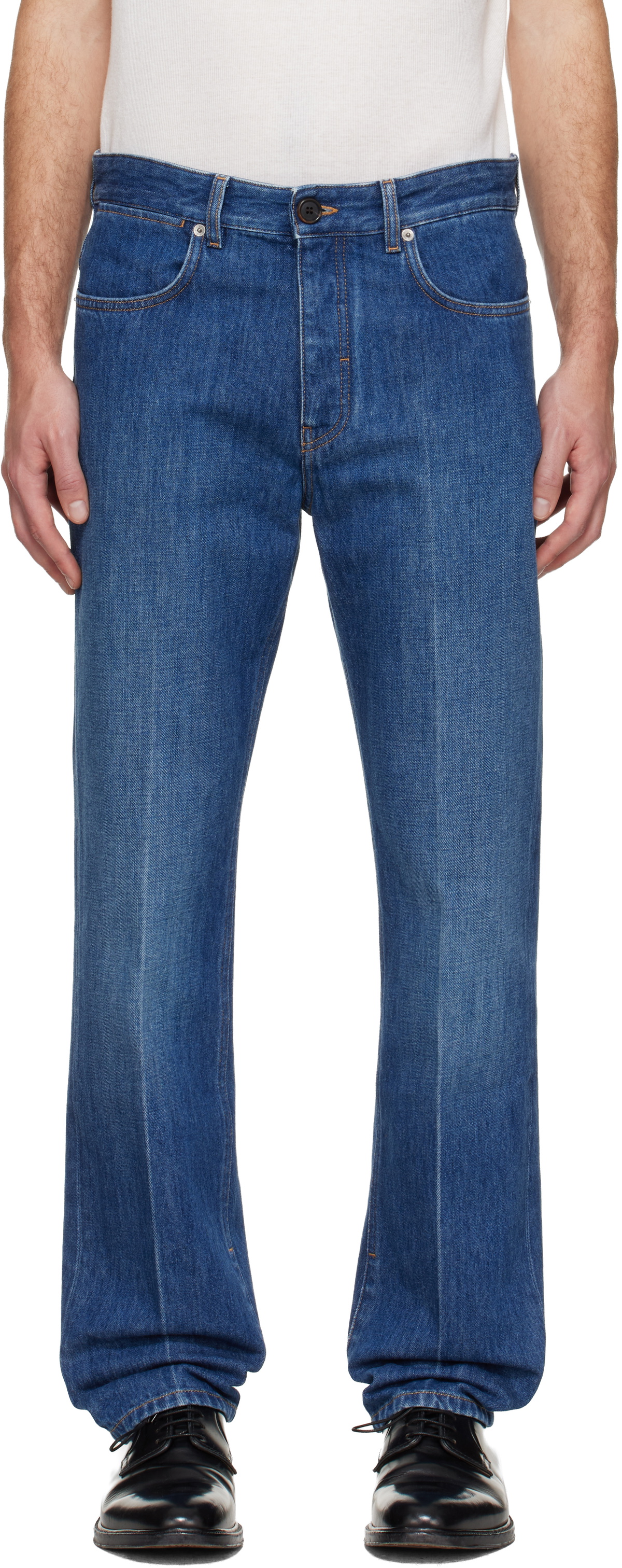 Givenchy Blue Straight Fit Shadow Washed Jeans