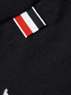 THOM BROWNE - Striped Intarsia Merino Wool Sweater - Black