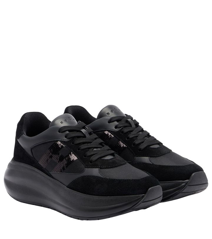Photo: Hogan Maxi I Active suede-trimmed sneakers