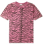 SAINT LAURENT - Zebra-Print Cotton-Jersey T-Shirt - Pink