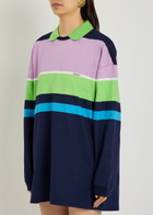 Versace Striped Cotton Mini Sweatshirt Dress Multicoloured