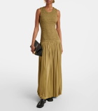 Jil Sander Shirred plissé maxi dress