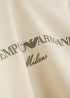 Emporio Armani Logo-embroidered Cotton-blend Sweatshirt Cream