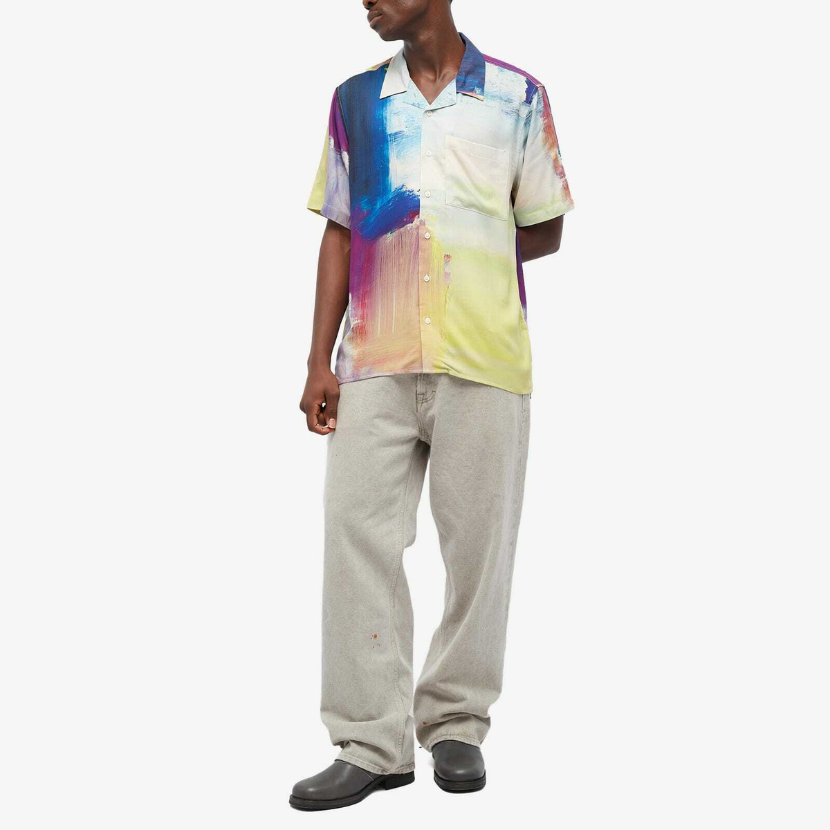 Neuw Denim Men's Kurojiro Art Vacation Shirt in Navy Multi