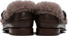 HEREU Brown Lorea Curly Shearling Loafers