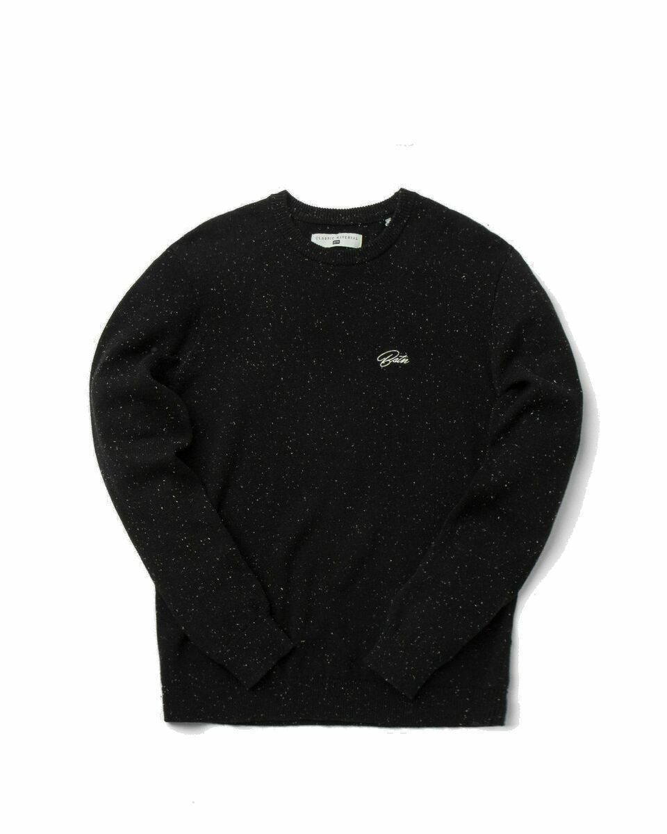 Photo: Bstn Brand Classic Material Knit Crewneck Black - Mens - Pullovers