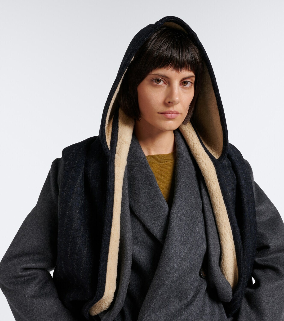 Ruslan Baginskiy Striped wool-blend hood