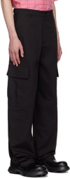 Acne Studios Black Embroidered Cargo Pants