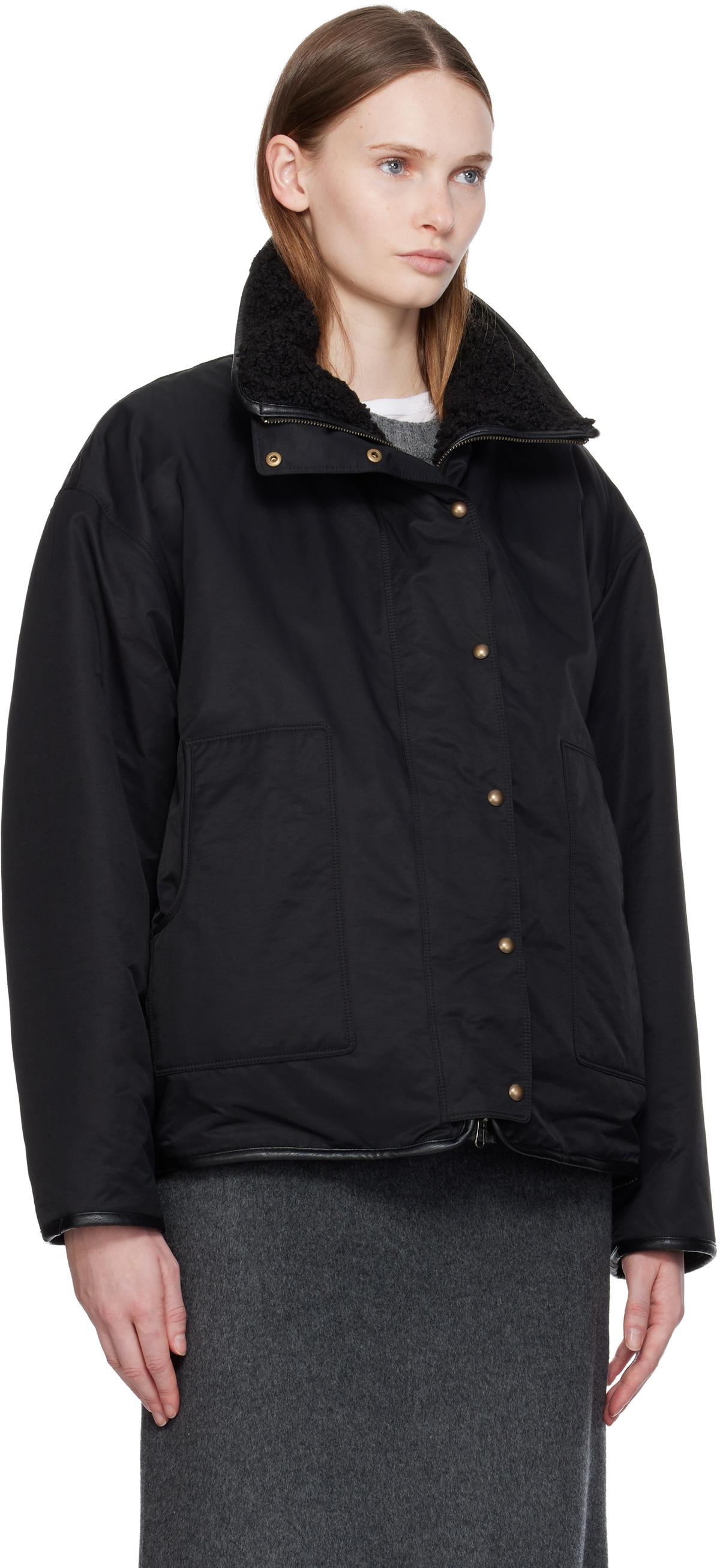 Nothing Written Black Pooh Reversible Faux-Shearling Jacket