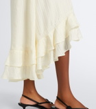 Xu Zhi Ruffled lace-trimmed silk-blend midi dress