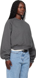 Fear of God ESSENTIALS Gray Holiday Embossed 90s Raglan Crewneck Sweatshirt