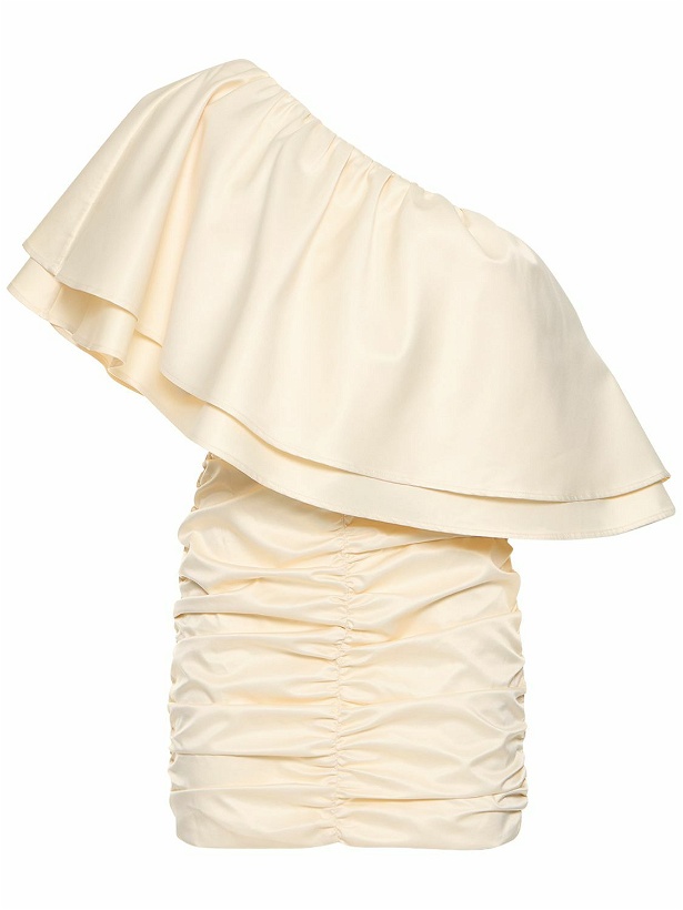 Photo: ROTATE - Ruched Twill One Shoulder Mini Dress