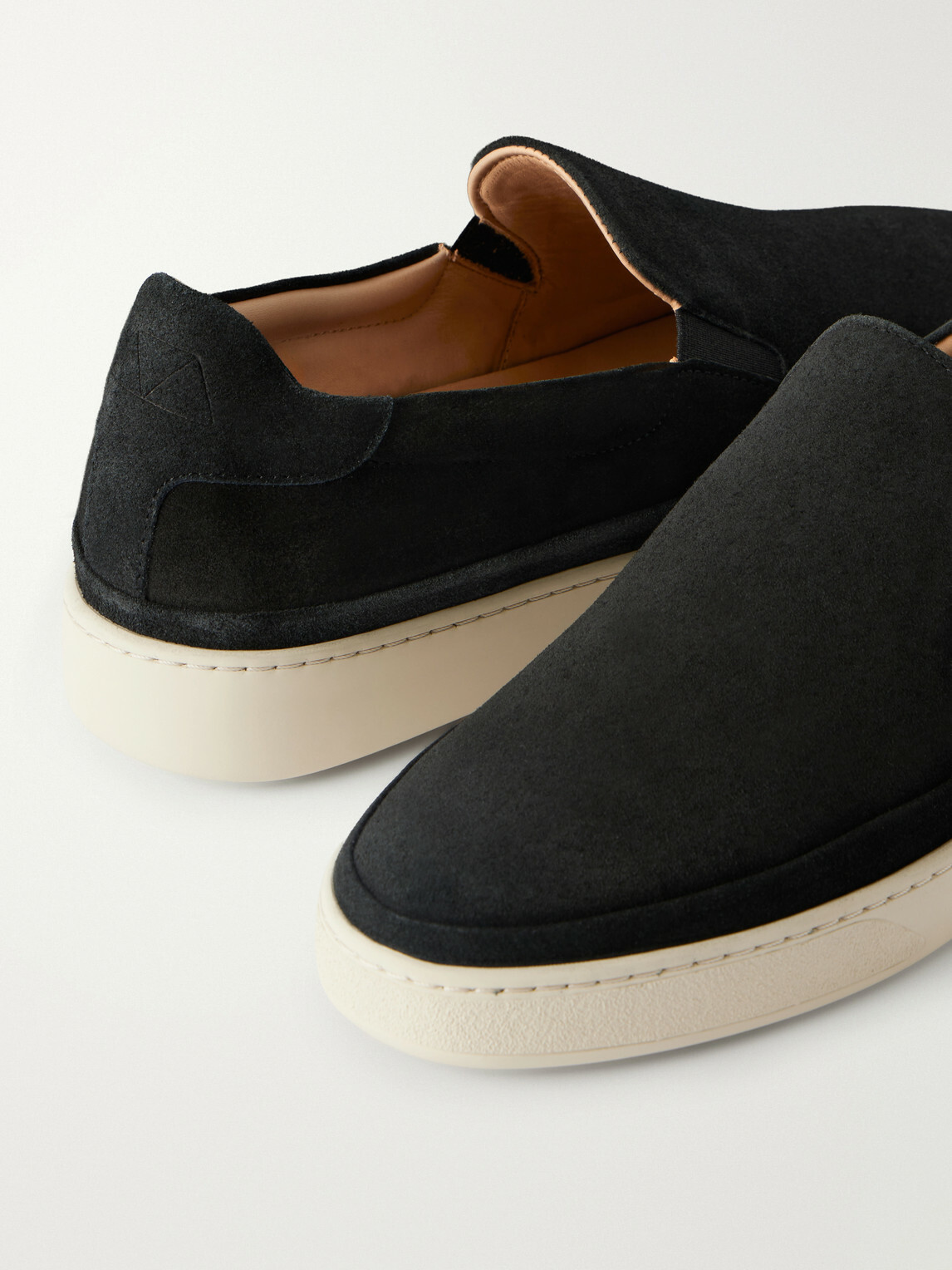 Mulo - Suede Slip-On Sneakers - Black
