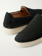 Mulo - Suede Slip-On Sneakers - Black