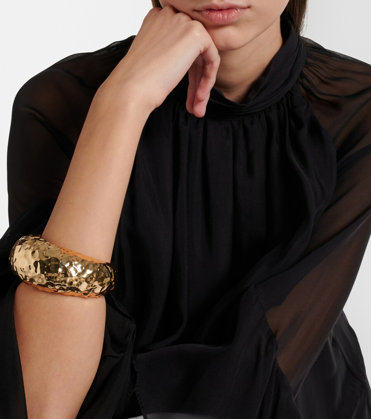 Self-Portrait Gold-plated cuff bracelet